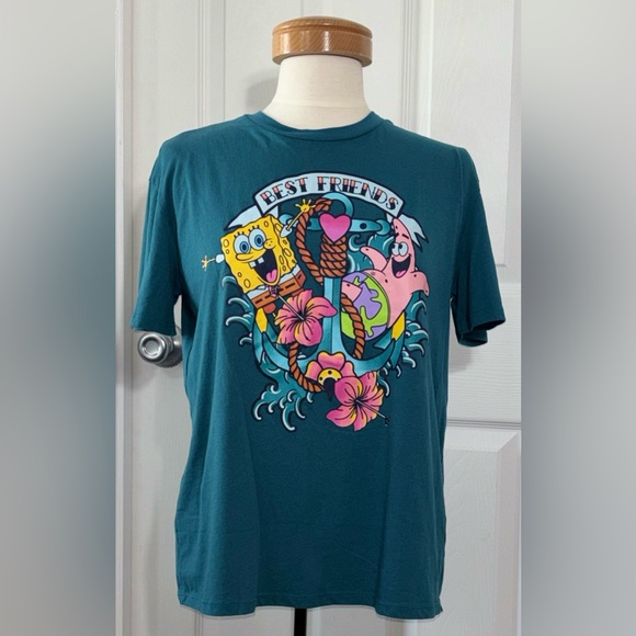 SpongeBob Squarepants Tops - Sponge Bob Square Pants Best Friends Graphic Tee Women's XL Nickelodeon Shirt